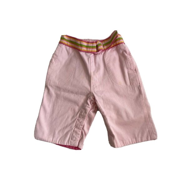 BabyGap Infant Girls Pants Bermuda Pink Elastic Waist 100%Cotton Size 6-12 M - Picture 1 of 12